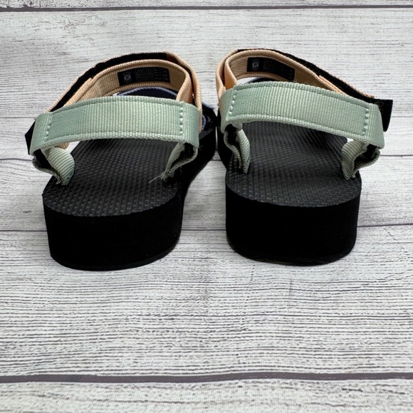 Teva Kids Platform Sandals Size Big Kid 3 Multi Pastel Color Block Strappy - Picture 5 of 7